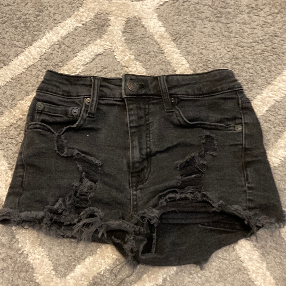 Aeropostale 0 black denim shorts